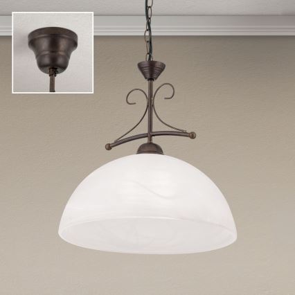 Lustra pe lanț RULA 1xE27/40W/230V, diametru 35 cm, alb/bronz