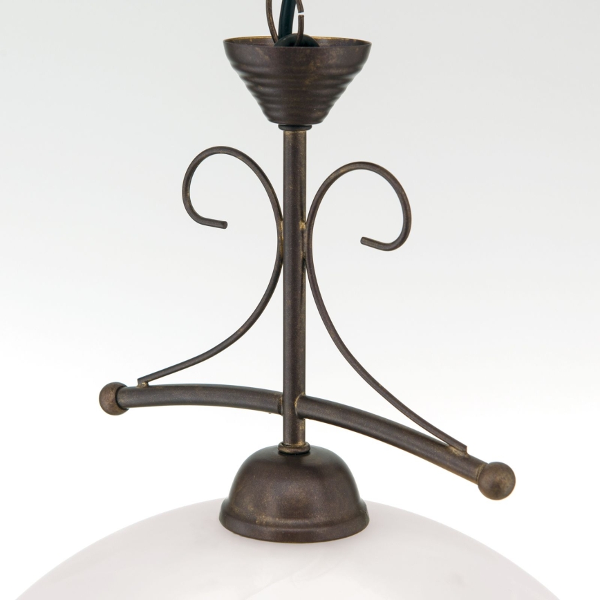 Lustra pe lanț RULA 1xE27/40W/230V, diametru 35 cm, alb/bronz