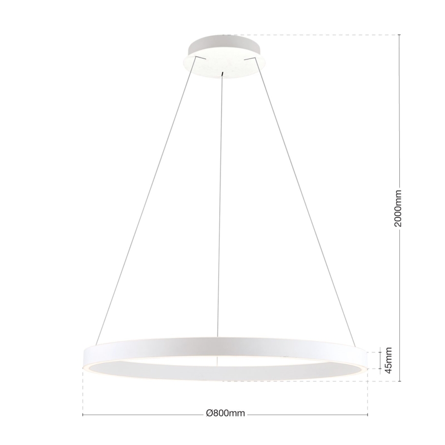 Lustră LED dimerizabilă pe cablu KOLK LED/80W/230V 2700/3000/4000K Ø 80 cm albă