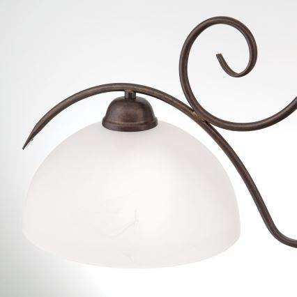 Lustra suspendată pe lanț RULA 2xE27/40W/230V alb/bronz