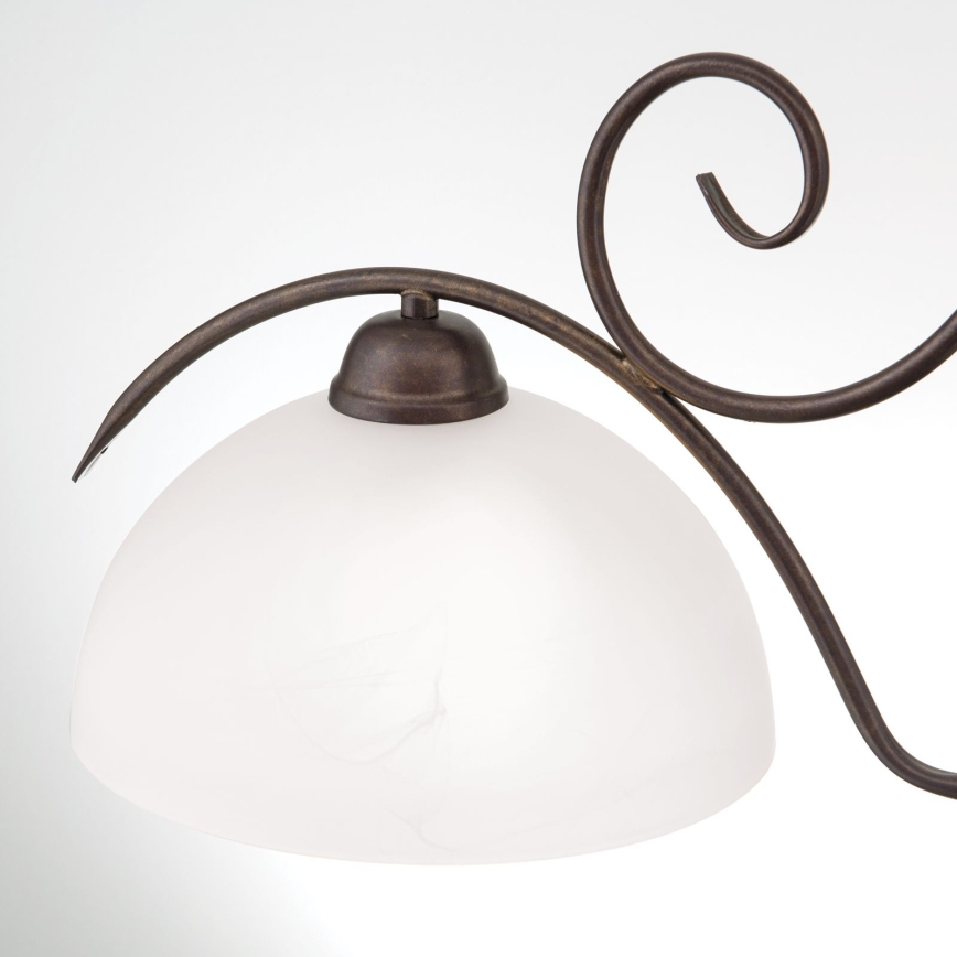 Lustra suspendată pe lanț RULA 2xE27/40W/230V alb/bronz