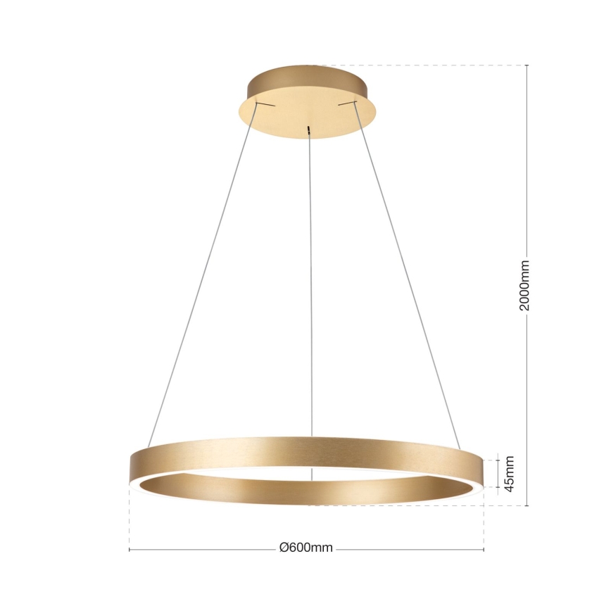 Lustră LED dimabilă pe cablu KOLK LED/60W/230V 2700/3000/4000K Ø 60 cm aurie