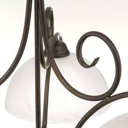 Lustru suspendat pe lanț RULA 3xE27/40W/230V Ø 70 cm alb/bronz
