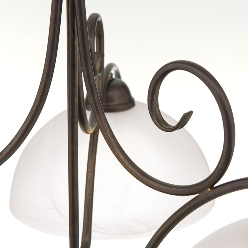 Lustru suspendat pe lanț RULA 3xE27/40W/230V Ø 70 cm alb/bronz