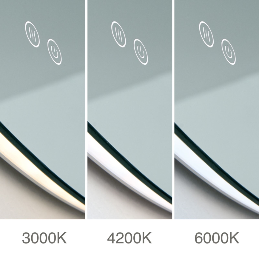 Oglindă încălzită de perete pentru baie cu iluminare LED FOCUS LED/30W/230V 3000/4200/6000K diam. 100 cm IP44