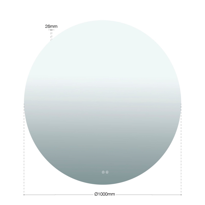 Oglindă încălzită de perete pentru baie cu iluminare LED FOCUS LED/30W/230V 3000/4200/6000K diam. 100 cm IP44