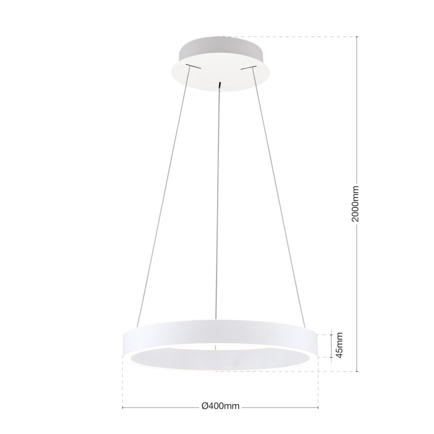 Pendul LED dimabil pe cablu KOLK LED/40W/230V 2700/3000/4000K diam. 40 cm alb