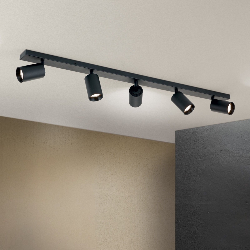 Plafonieră cu spoturi SEAN 5xGU10/13W/230V negru