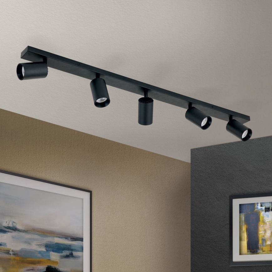 Plafonieră cu spoturi SEAN 5xGU10/13W/230V negru