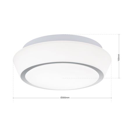 Plafonieră TENA pentru baie, 2x E27, max. 60 W, 230 V, Ø 30 cm, IP44, albă