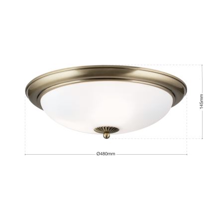 Plafonieră EMPIRA 3xE27/40W/230V, Ø 48 cm, bronz