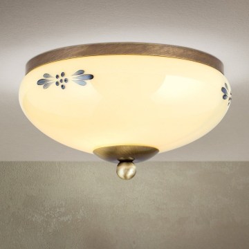 Orion - Plafonieră LANDHAUS 1xE27/60W/230V Ø 21 cm bronz/bej/albastru