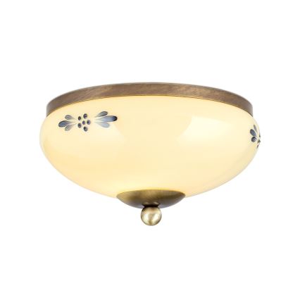 Plafonieră LANDHAUS 1xE27/60W/230V Ø 21 cm bronz/bej/albastru