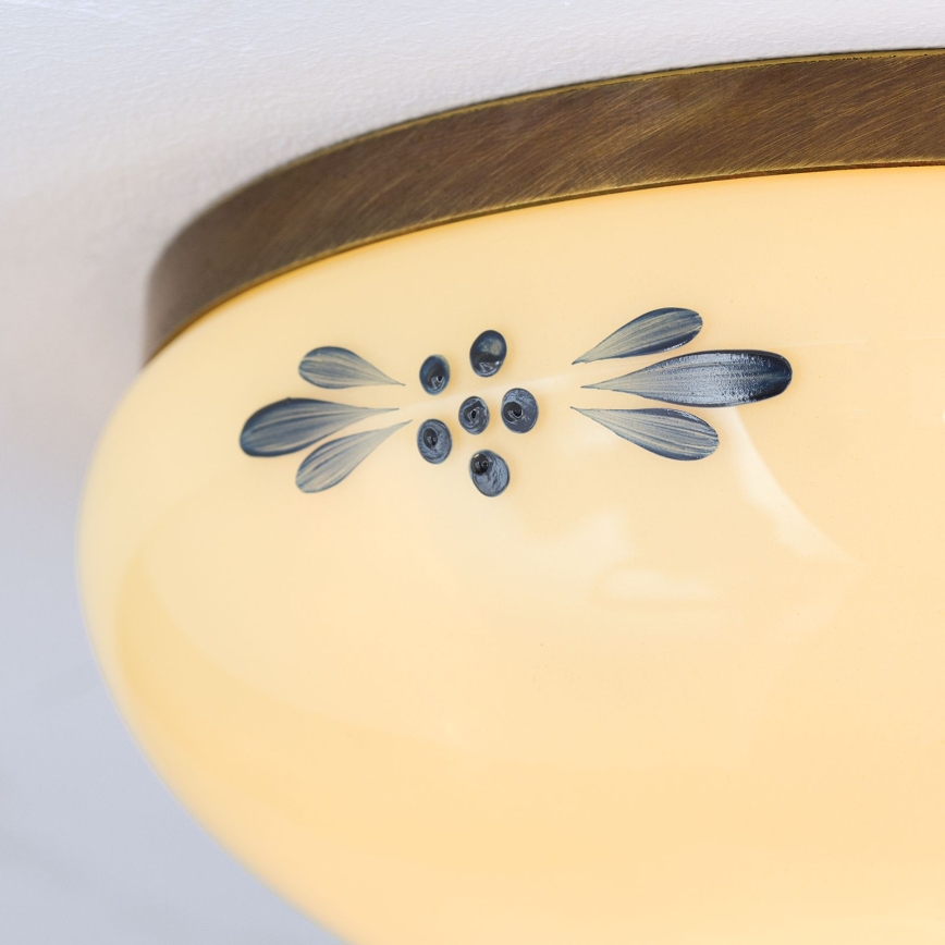 Plafonieră LANDHAUS 1xE27/60W/230V Ø 21 cm bronz/bej/albastru