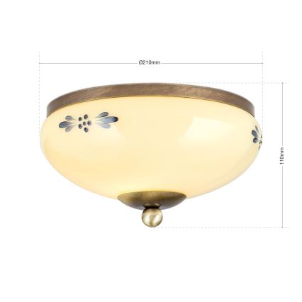 Plafonieră LANDHAUS 1xE27/60W/230V Ø 21 cm bronz/bej/albastru