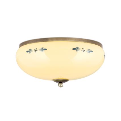 Plafonieră LANDHAUS, 3xE27/60W/230V, Ø 35 cm, bronz/bej/albastru