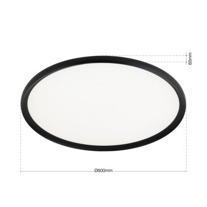 Plafonieră LED KANT, 50W, 230V, 2700/3000/4000K, Ø 60 cm, negru