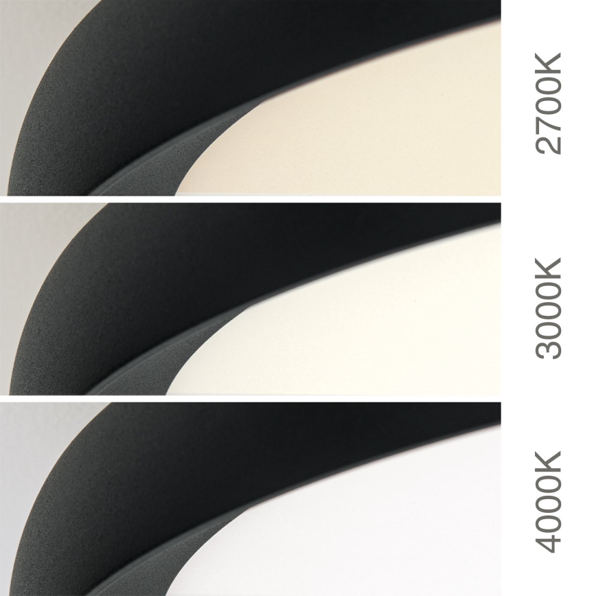 Plafonieră LED KANT, 30W/230V, 2700/3000/4000K, Ø 40 cm, neagră