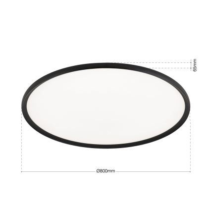 Plafonieră LED KANT, Ø 80 cm, 66 W, 230 V, 2700/3000/4000 K, neagră