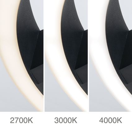 Plafonieră LED KOLK, 40 W, 230 V, 2700/3000/4000 K, Ø 40 cm, negru