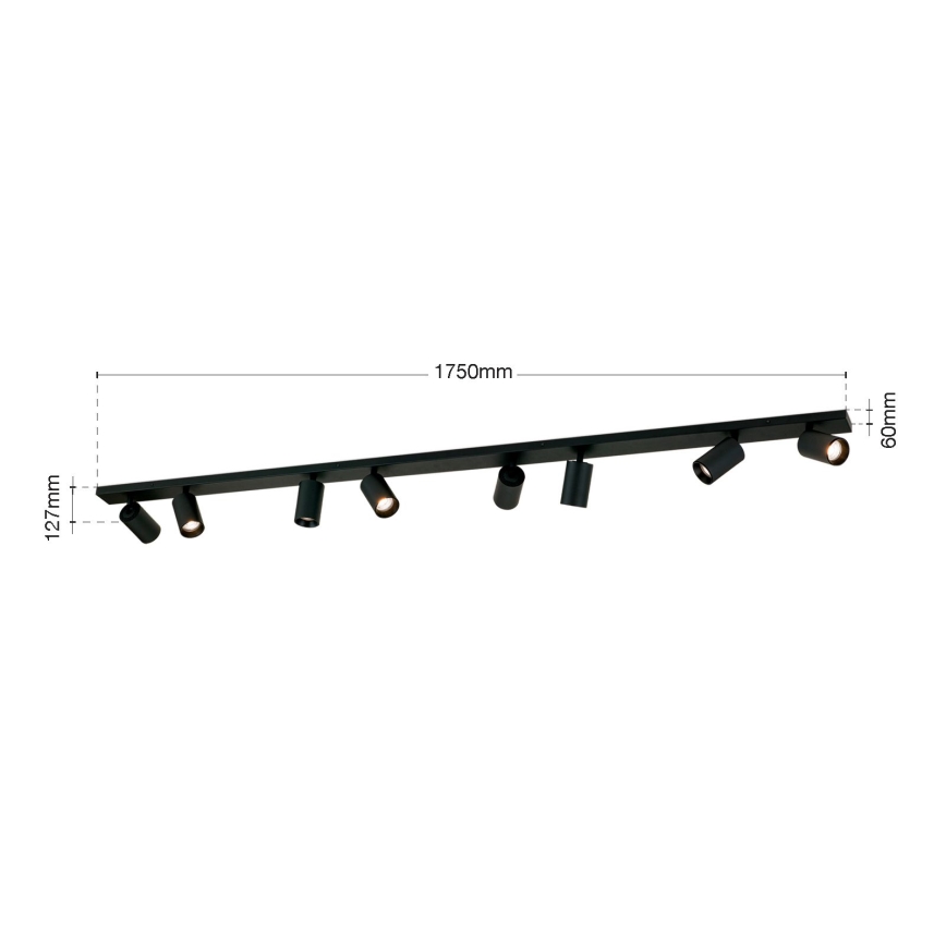 Spot aplicat SEAN 8xGU10/13W/230V negru
