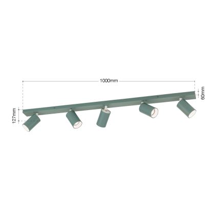 Spot PENN, 5x GU10, 13 W, 230 V, gri