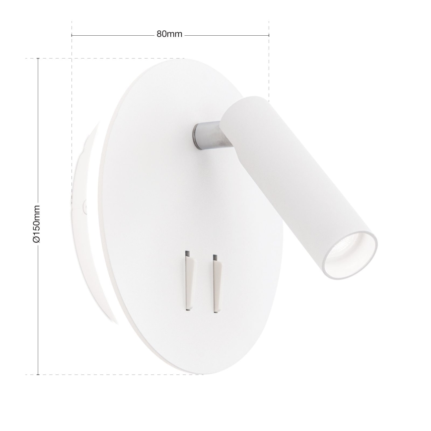 Aplica LED de perete LENNY LED/6W/230V + LED/3W albă