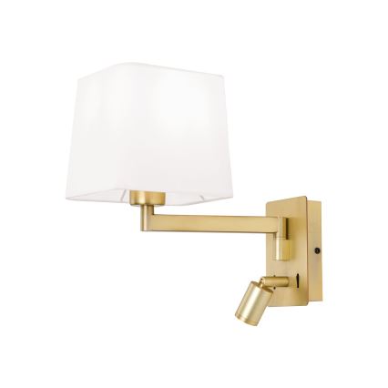 Lampă de perete LED CARLTON 1xE27/40W/230V + LED/3W alb/auriu