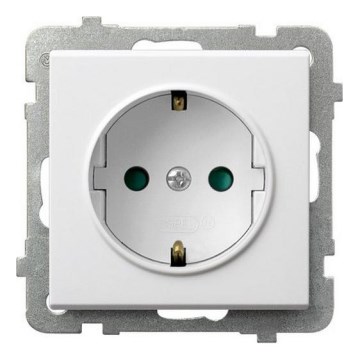 Ospel - Priză casnică Schuko 230V SONATA fără ramă, albă