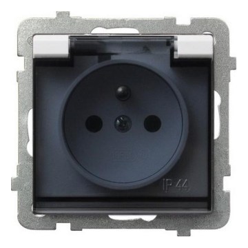 Ospel - Priză de exterior pentru locuință fără ramă 230V SONATA IP44 alb/negru