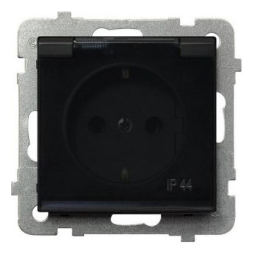 Ospel - Priză de exterior pentru locuință fără ramă SCHUKO 230 V SONATA IP44 neagră