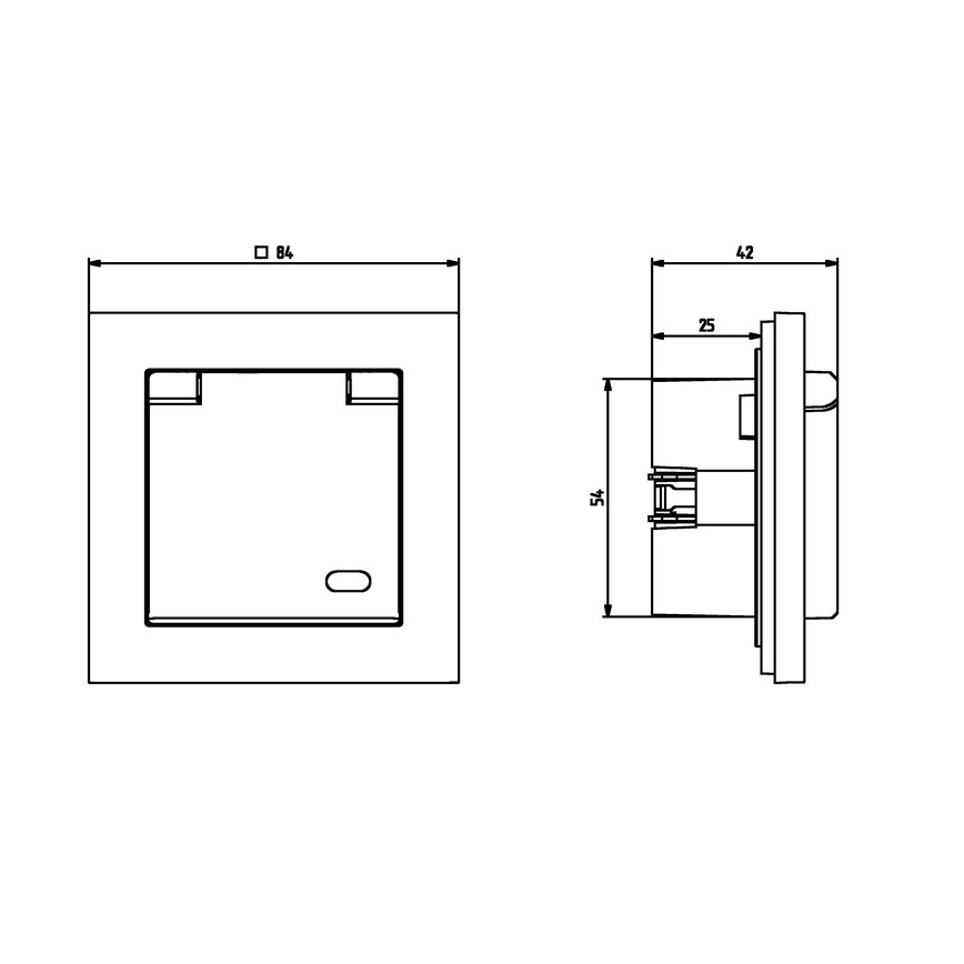 Ospel - Priză de exterior pentru locuință fără ramă SCHUKO 230 V SONATA IP44 neagră