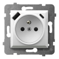 Ospel - Priză de perete fără ramă 230V + 1xUSB-A + 1xUSB-C ARIA albă