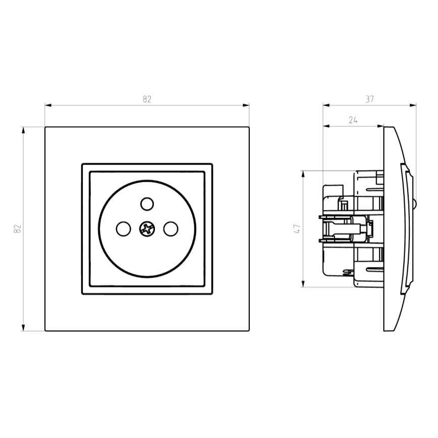 Ospel - Priză de perete fără ramă 230V + 1xUSB-A + 1xUSB-C ARIA albă