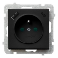 Ospel - Priză de perete fără ramă 230V + 1xUSB-A + 1xUSB-C SONATA neagră