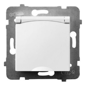 Ospel - Priză exterioară de perete Schuko, fără ramă, 230V, ARIA, IP44, albă