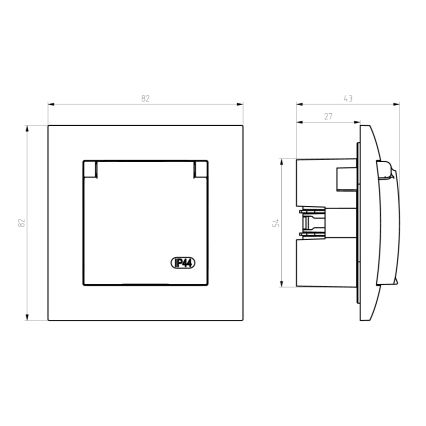 Ospel - Priză exterioară rezidențială fără ramă 230V ARIA IP44 albă