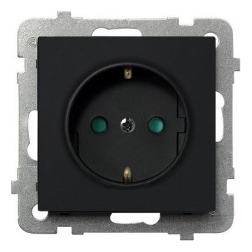 Ospel - Priză pentru uz casnic Schuko, fără ramă, 230 V, SONATA, neagră
