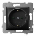 Ospel - Priză Schuko pentru locuință, fără ramă, 230 V, ARIA, neagră