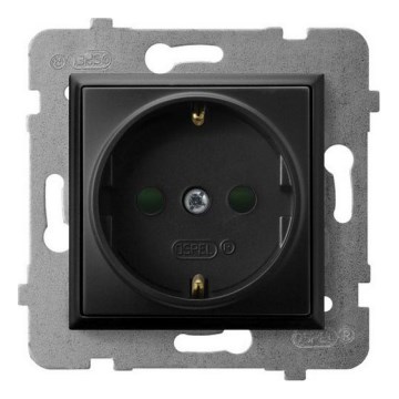 Ospel - Priză Schuko pentru locuință, fără ramă, 230 V, ARIA, neagră