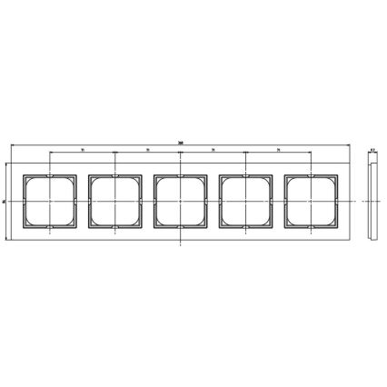 Ospel - Ramă cu 5 module SONATA negru mat