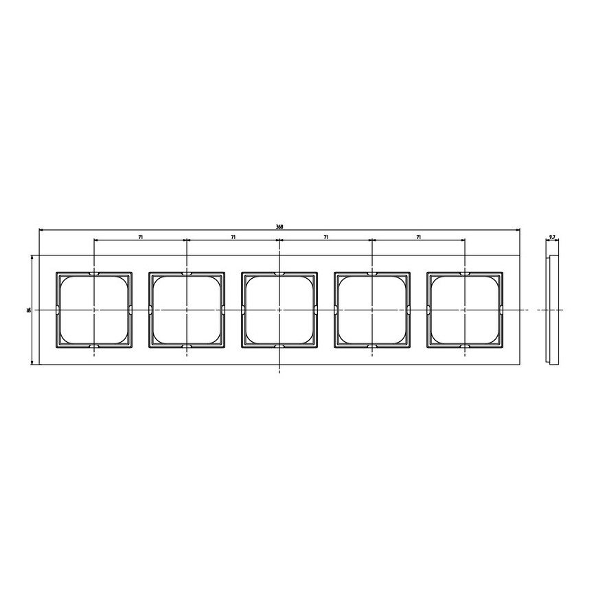 Ospel - Ramă cu 5 module SONATA negru mat