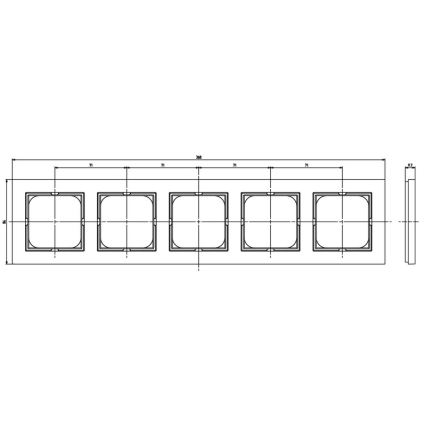 Ospel - Ramă din sticlă SONATA pentru 5 module, negru lucios