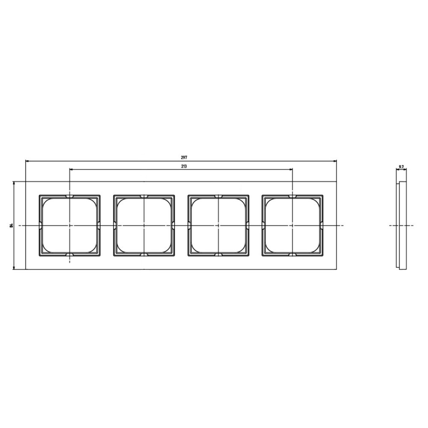Ospel - Ramă pentru 4 module SONATA, negru mat