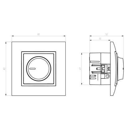 Ospel - Variator rotativ fără ramă ARIA alb