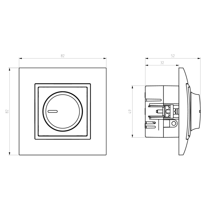 Ospel - Variator rotativ fără ramă ARIA alb