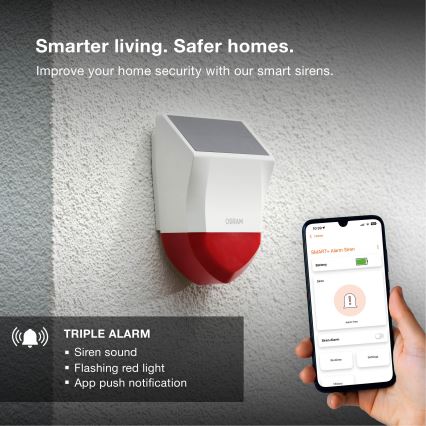 Osram - Alarmă solară de exterior SMART+ 5V IP65 Wi-Fi