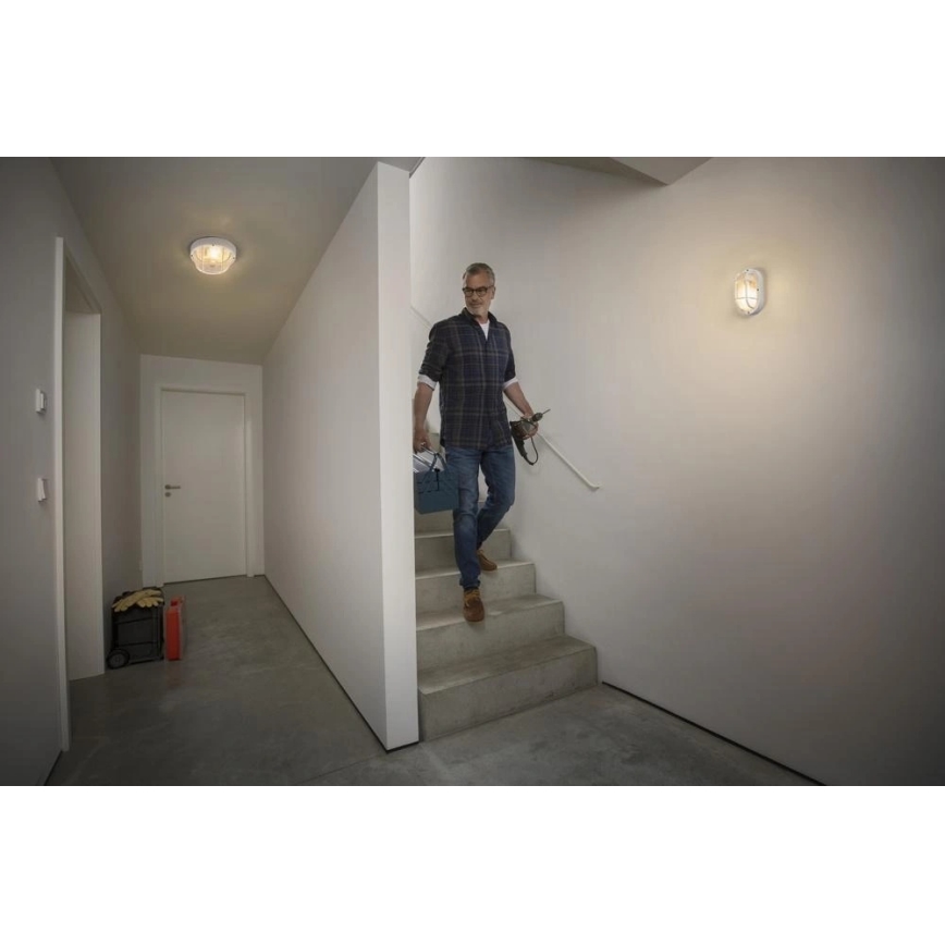 Osram - Aplica de exterior BULKHEAD 1xE27/10W/230V Ø 19 cm IP54 albă