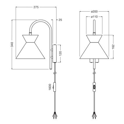 Osram - Aplica de perete DECOR WAIST 1xE27/40W/230V neagră