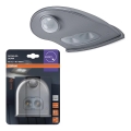 Osram - Aplica de perete LED de exterior cu senzor DOORLED, 0,5 W, 3xAA, IP54, argintie